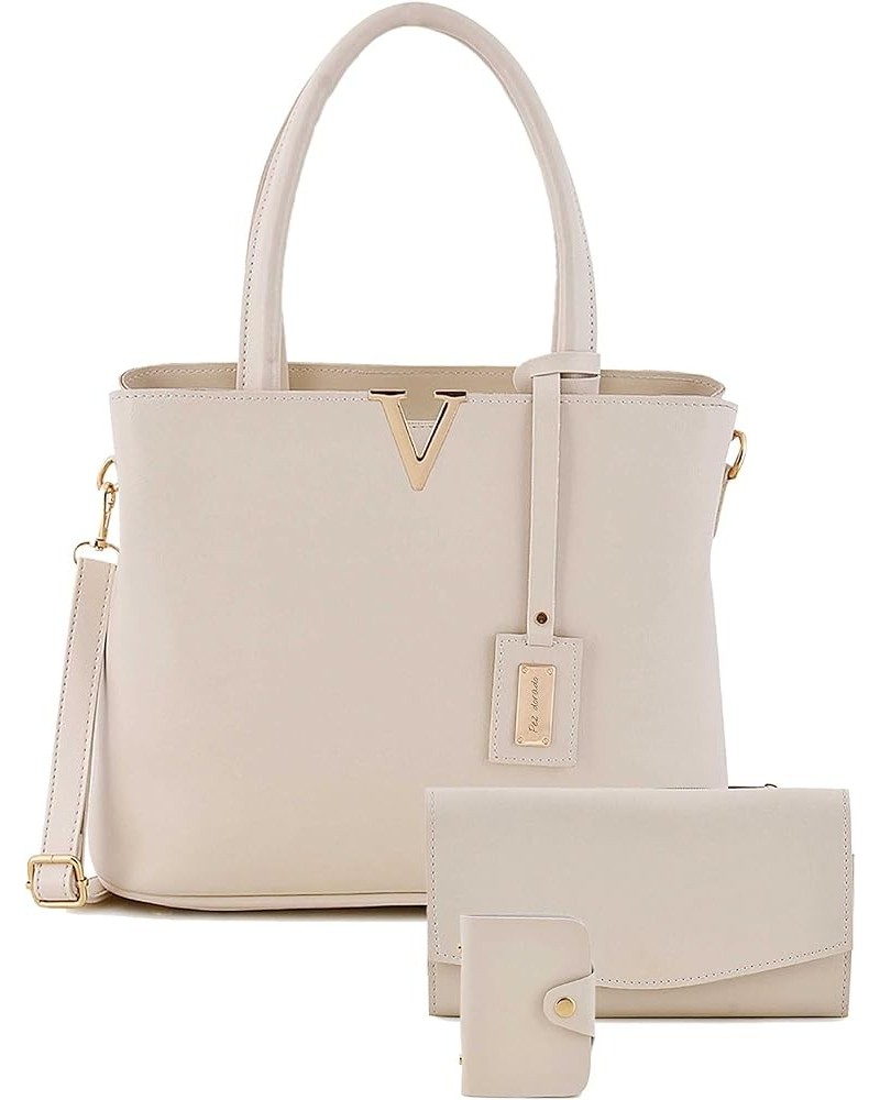 Leatherette (Pu) Combo Shoulder Bag Casual Hand Bag For Women White $22.47 Handbags