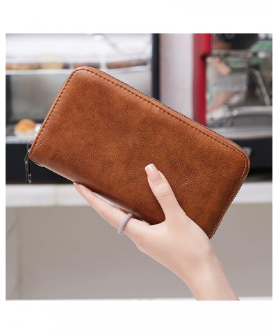 PU Leather Zip Around Wallet Clutch RFID Blocking Zipper Purse Cards Notes Coins Wallet (Color : Wine red) Wine red $12.80 Wa...