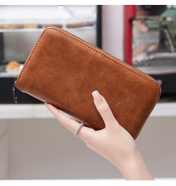 PU Leather Zip Around Wallet Clutch RFID Blocking Zipper Purse Cards Notes Coins Wallet (Color : Wine red) Wine red $12.80 Wa...