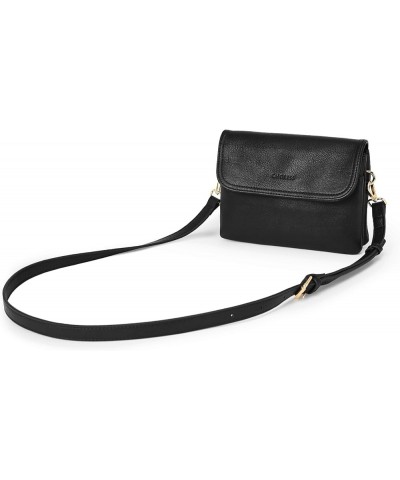 Small Crossbody Purses for Women, Leather Cell Phone Crossbody Bags, Mini Travel Purse with Adjustable Strap 02 Classic Black...