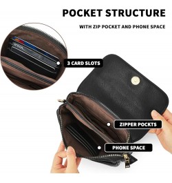 Small Crossbody Purses for Women, Leather Cell Phone Crossbody Bags, Mini Travel Purse with Adjustable Strap 02 Classic Black...