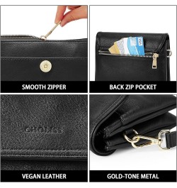 Small Crossbody Purses for Women, Leather Cell Phone Crossbody Bags, Mini Travel Purse with Adjustable Strap 02 Classic Black...