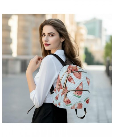 Women Backpack Watercolor Watermelon Anti-Theft Travel Backpack with Luggage Belt Lightweight Handbag Lady Purse Roomy Double...