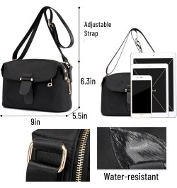 Crossbody Bags For Women Waterproof Lightweight Shoulder Bag Nylon Multiple pockets Handbags Casual Bag Small Purse Black $15...