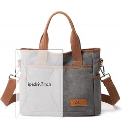 Women's Small Canvas Tote Purses Casual Multi-pocket Shoulder Crossbody Bag Everyday Handbags Grey $17.27 Totes