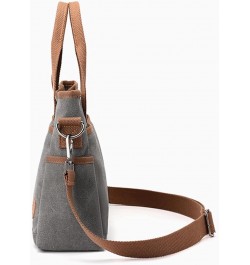 Women's Small Canvas Tote Purses Casual Multi-pocket Shoulder Crossbody Bag Everyday Handbags Grey $17.27 Totes