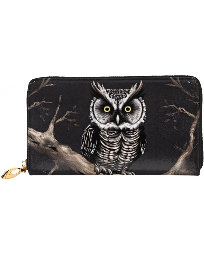 Late Night OwlWomen'S Zipped Wallet With Multiple Card Slots. With Zipped Coin Pocket. $20.44 Wallets