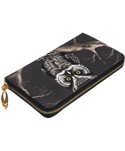 Late Night OwlWomen'S Zipped Wallet With Multiple Card Slots. With Zipped Coin Pocket. $20.44 Wallets