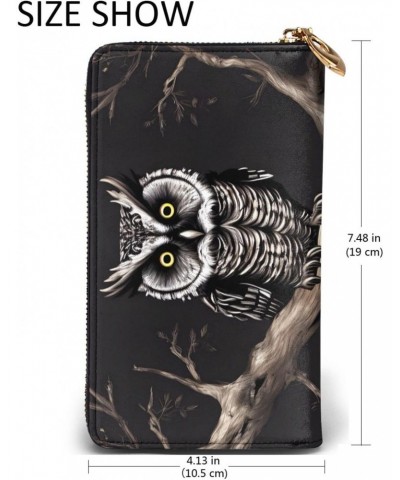 Late Night OwlWomen'S Zipped Wallet With Multiple Card Slots. With Zipped Coin Pocket. $20.44 Wallets