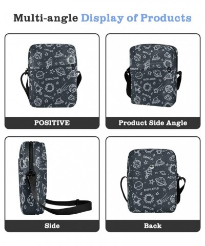 Unisex Crossbody Bag, Camouflage Army with Dinosaurs Durable Sling Side Shoulder bags for men women, One Size Space Planet Ro...