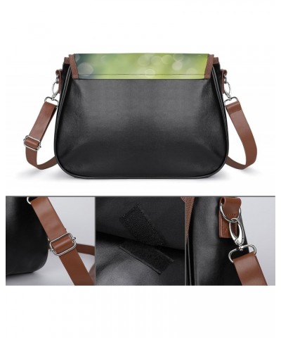 Lily of The Valley Flowers Green Leaves Women's PU Leather Purses Crossbody Shoulder Bag Messenger Bag $24.60 Shoulder Bags