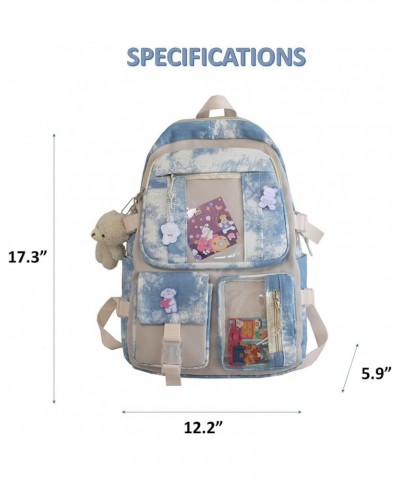 Kawaii ITA Backpack with Cute Accessories and Pins and 2 ITA Windows Spacious Rucksack (Pink) Blue $15.05 Backpacks