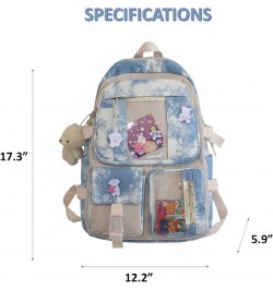 Kawaii ITA Backpack with Cute Accessories and Pins and 2 ITA Windows Spacious Rucksack (Pink) Blue $15.05 Backpacks