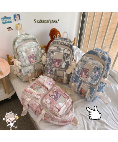 Kawaii ITA Backpack with Cute Accessories and Pins and 2 ITA Windows Spacious Rucksack (Pink) Blue $15.05 Backpacks