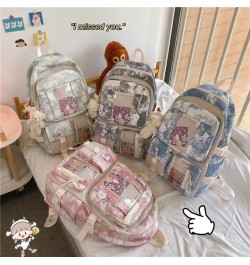 Kawaii ITA Backpack with Cute Accessories and Pins and 2 ITA Windows Spacious Rucksack (Pink) Blue $15.05 Backpacks