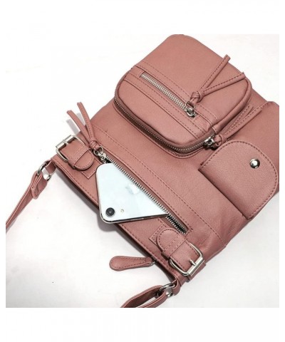 Multifunction Crossbody Bag for Women Retro Leather Handbag Shoulder Handbag Sling Pack Coffee $20.26 Shoulder Bags