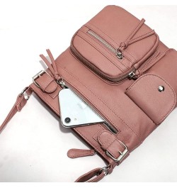 Multifunction Crossbody Bag for Women Retro Leather Handbag Shoulder Handbag Sling Pack Coffee $20.26 Shoulder Bags