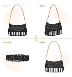 Shoulder Bag Piano Black White Cute Melody Women Clutch Handbag Shoulder Purch Date Chain Bag Tote Bag Spring Holiday Birthda...