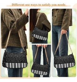 Shoulder Bag Piano Black White Cute Melody Women Clutch Handbag Shoulder Purch Date Chain Bag Tote Bag Spring Holiday Birthda...