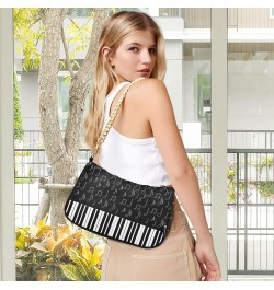 Shoulder Bag Piano Black White Cute Melody Women Clutch Handbag Shoulder Purch Date Chain Bag Tote Bag Spring Holiday Birthda...