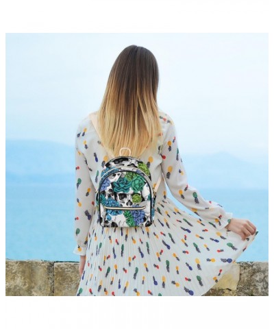 Skull Funny Art Backpack Purse for Women Cute Mini Back Pack Small Casual Daypacks Pu Leather Bookbag Anti Theft Travel Backp...