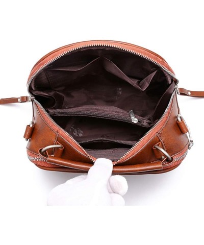 Women Small Purse PU Leather Shoulder Bags Vintage Satchel… Brown $19.29 Totes