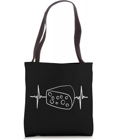 Cheese Wedge Heartbeat Grilled Dairy Farming Love Queso Gift Tote Bag $13.37 Totes