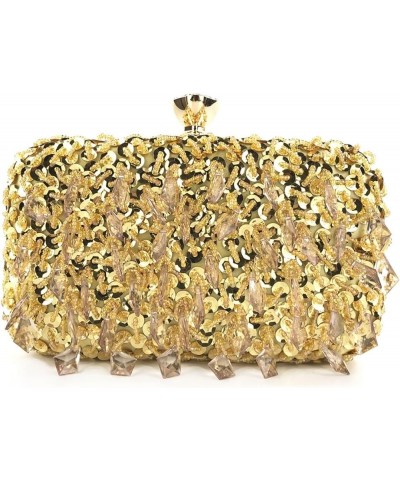 Women Tassels Sequin Clutch Bag Glitter Beaded Sequin Evening Handbags Crystal Vintage Cocktail Party Purse Gold $20.51 Eveni...