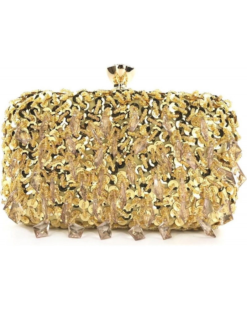 Women Tassels Sequin Clutch Bag Glitter Beaded Sequin Evening Handbags Crystal Vintage Cocktail Party Purse Gold $20.51 Eveni...