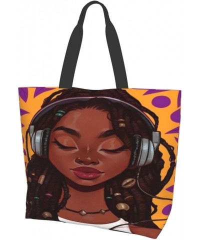 African American Woman Tote Bag Shoulder Handbag For Daily Use Lightweight Durable shopping bag A-05 $11.65 Totes