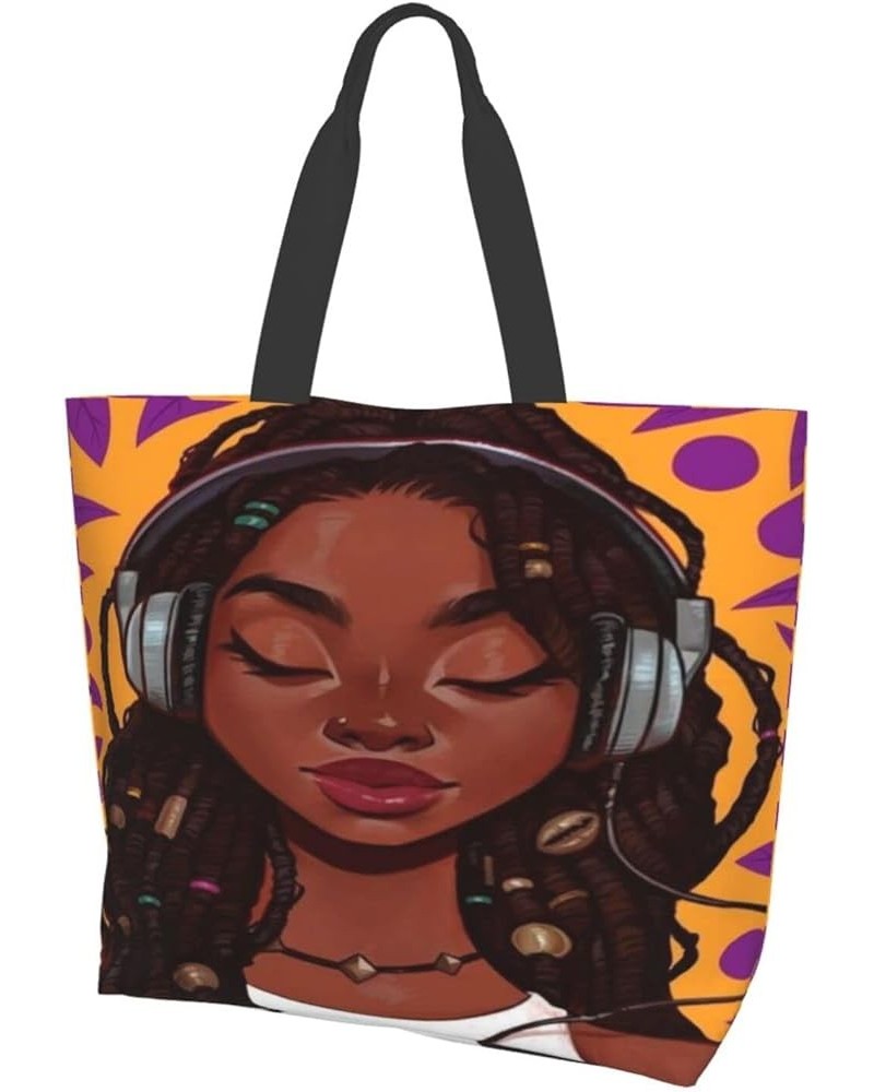 African American Woman Tote Bag Shoulder Handbag For Daily Use Lightweight Durable shopping bag A-05 $11.65 Totes