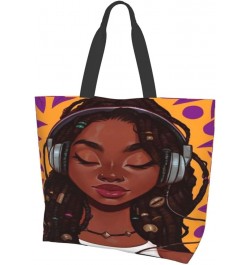 African American Woman Tote Bag Shoulder Handbag For Daily Use Lightweight Durable shopping bag A-05 $11.65 Totes