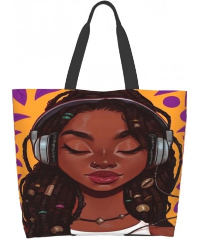 African American Woman Tote Bag Shoulder Handbag For Daily Use Lightweight Durable shopping bag A-05 $11.65 Totes