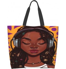 African American Woman Tote Bag Shoulder Handbag For Daily Use Lightweight Durable shopping bag A-05 $11.65 Totes