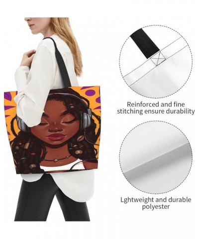 African American Woman Tote Bag Shoulder Handbag For Daily Use Lightweight Durable shopping bag A-05 $11.65 Totes