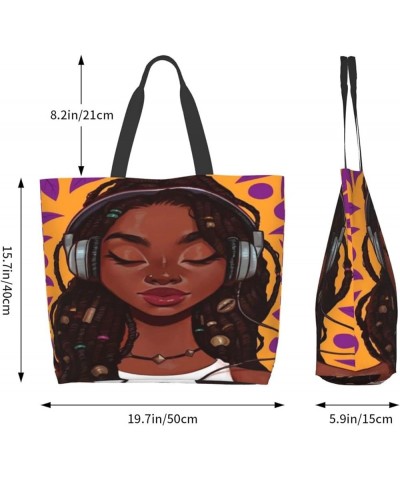 African American Woman Tote Bag Shoulder Handbag For Daily Use Lightweight Durable shopping bag A-05 $11.65 Totes