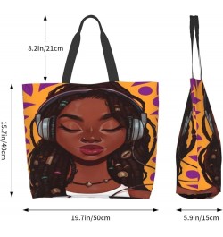 African American Woman Tote Bag Shoulder Handbag For Daily Use Lightweight Durable shopping bag A-05 $11.65 Totes