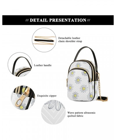 Crossbody Bag for Women, Daisy Flower Phone Purse Detachable Chain Bag Shoulder Handbag Wallet $11.04 Crossbody Bags