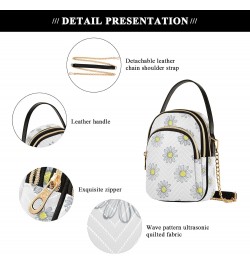 Crossbody Bag for Women, Daisy Flower Phone Purse Detachable Chain Bag Shoulder Handbag Wallet $11.04 Crossbody Bags