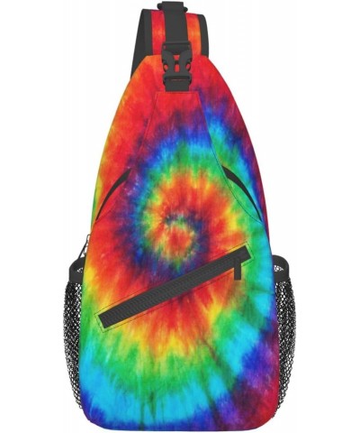 Colorful Tie Dye Sling Bag For Women Men Crossbody Bag Travel Hiking Casual Daypack Sling Backpack Purse Chest Bag Shoulder B...