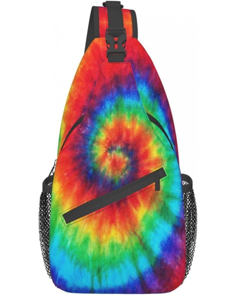 Colorful Tie Dye Sling Bag For Women Men Crossbody Bag Travel Hiking Casual Daypack Sling Backpack Purse Chest Bag Shoulder B...