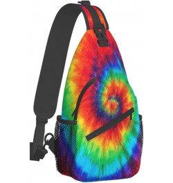 Colorful Tie Dye Sling Bag For Women Men Crossbody Bag Travel Hiking Casual Daypack Sling Backpack Purse Chest Bag Shoulder B...