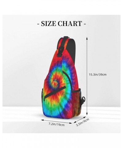 Colorful Tie Dye Sling Bag For Women Men Crossbody Bag Travel Hiking Casual Daypack Sling Backpack Purse Chest Bag Shoulder B...