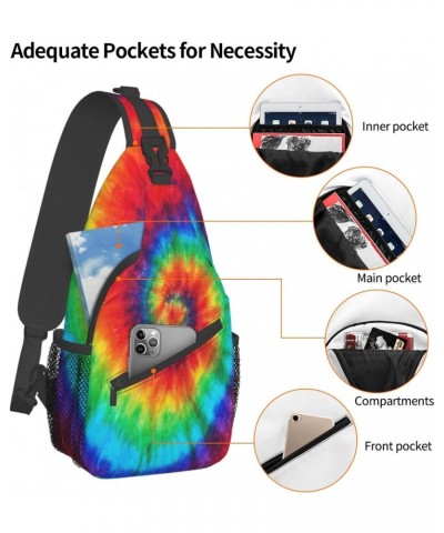 Colorful Tie Dye Sling Bag For Women Men Crossbody Bag Travel Hiking Casual Daypack Sling Backpack Purse Chest Bag Shoulder B...