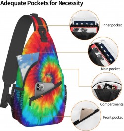 Colorful Tie Dye Sling Bag For Women Men Crossbody Bag Travel Hiking Casual Daypack Sling Backpack Purse Chest Bag Shoulder B...