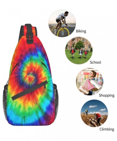 Colorful Tie Dye Sling Bag For Women Men Crossbody Bag Travel Hiking Casual Daypack Sling Backpack Purse Chest Bag Shoulder B...