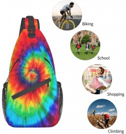 Colorful Tie Dye Sling Bag For Women Men Crossbody Bag Travel Hiking Casual Daypack Sling Backpack Purse Chest Bag Shoulder B...