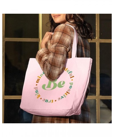 Be Mindful Zippered Tote Bag - Good Vibes Present - Esotericism Gift Ideas Light Pink $15.80 Totes