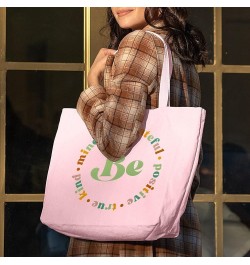 Be Mindful Zippered Tote Bag - Good Vibes Present - Esotericism Gift Ideas Light Pink $15.80 Totes