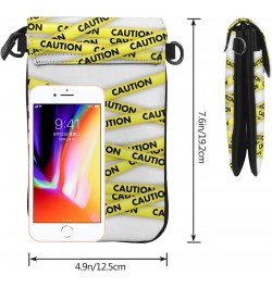 Caution Yellow Adhesive Tape Small Crossbody Bag Crossbody Wallet Pu Leather Cell Phone Purse Mini With Card Slots $16.52 Cro...